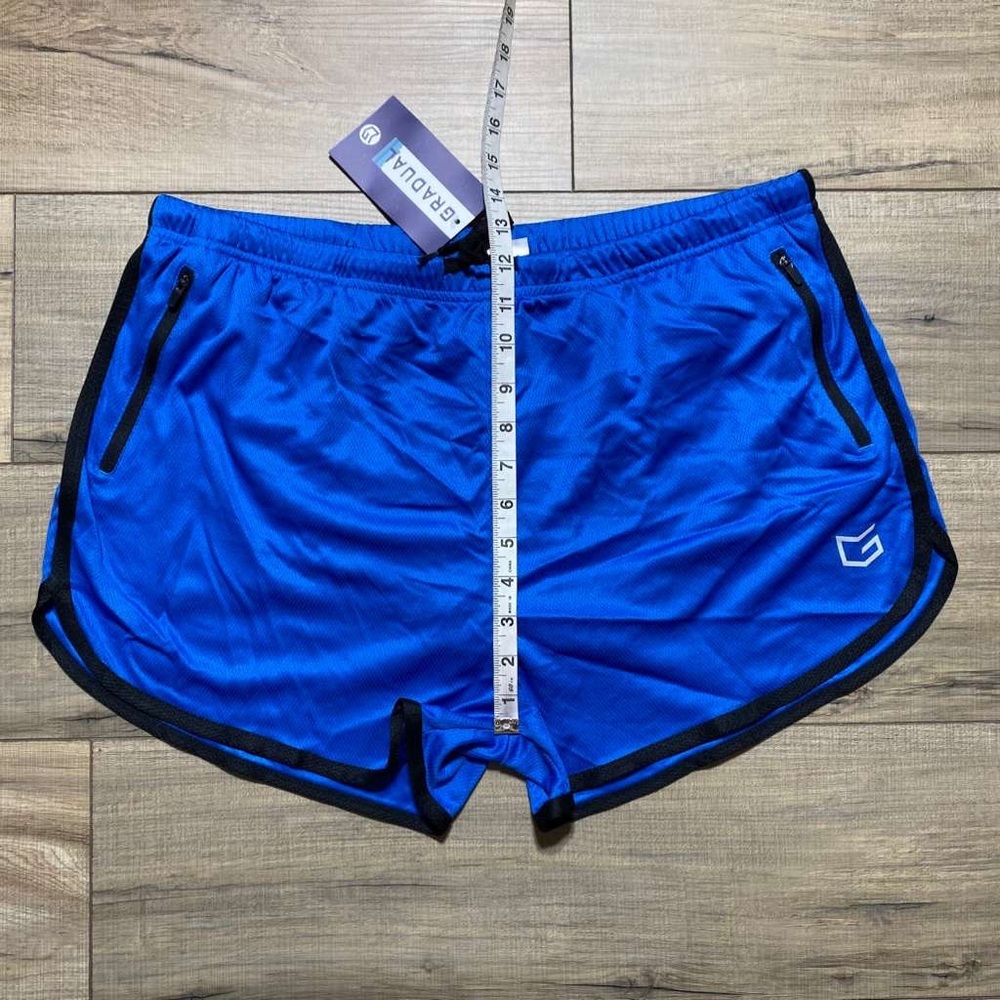 Gradual Mens Built In Brief Athletic Shorts Size XXL Blue And Black - Picture 3 of 13